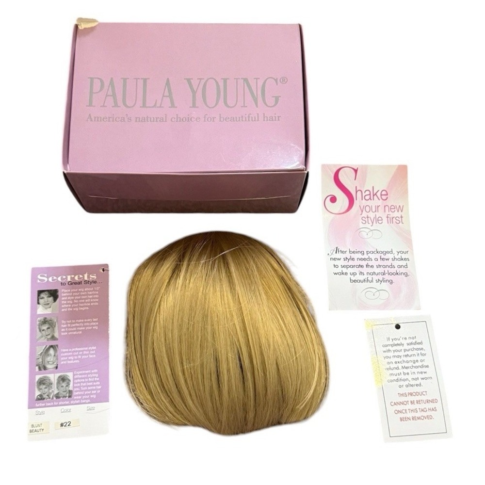 Paula Young Style Blunt Beauty #22 Short Clip-on 7" Hairpiece New In Box